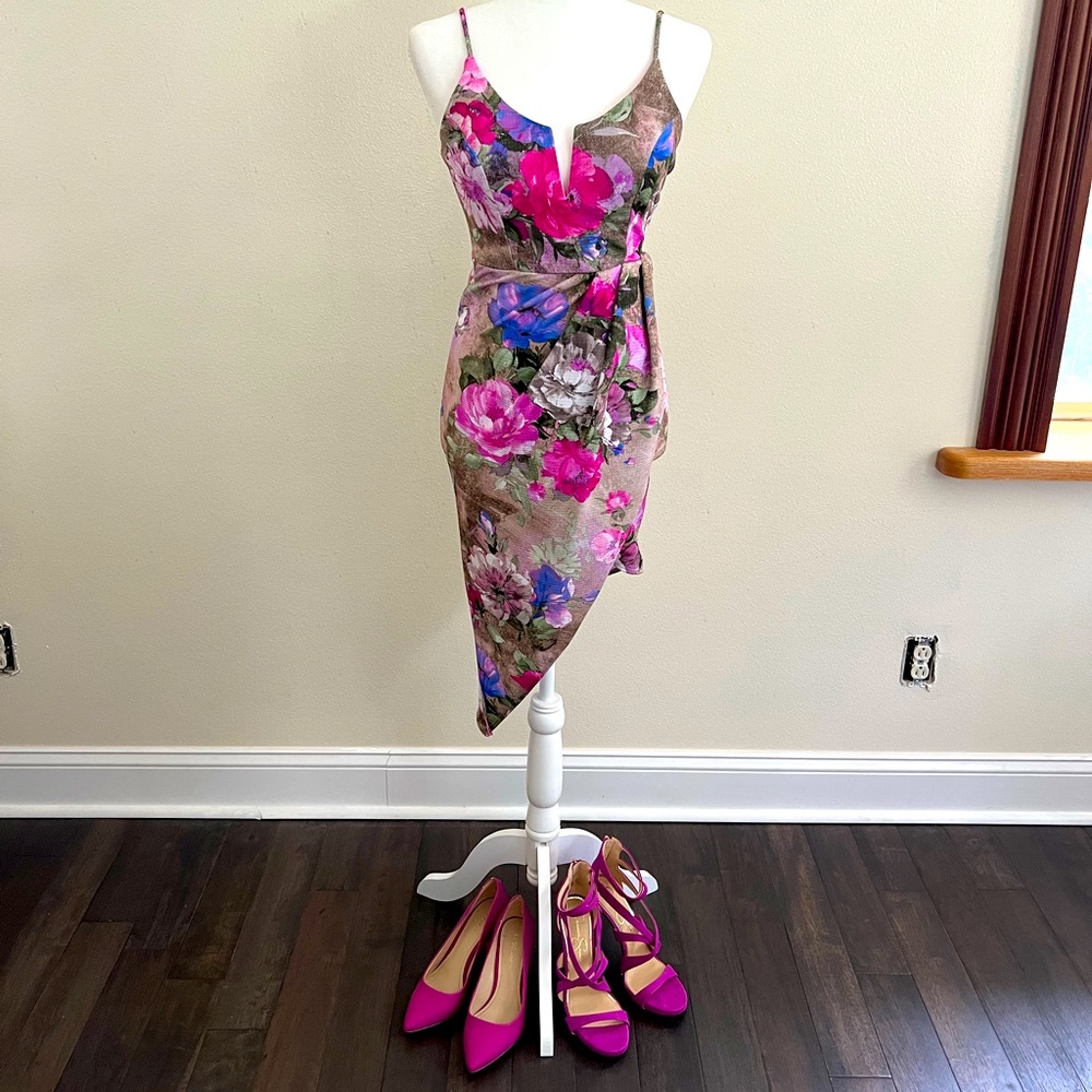 Vintage Windsor floral asymmetrical dress size S